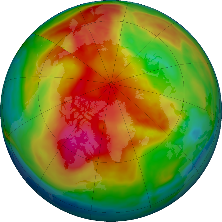 Arctic ozone map for 20 February 2023